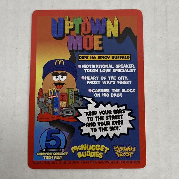 2023 McDONALD'S Kerwin Frost McNugget Nugget Buddies Toys Uptown Moe - Picture 9 of 9